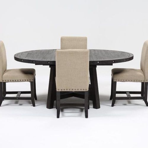 Jaxon 5 Piece Round Dining Sets With Upholstered Chairs (Photo 1 of 20)