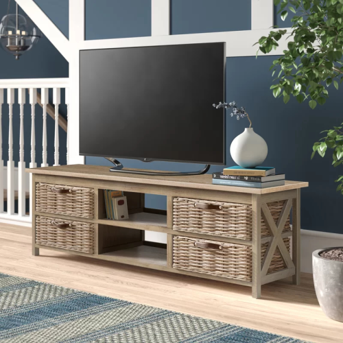 Woven Paths Open Storage Tv Stands With Multiple Finishes (Photo 11 of 20)