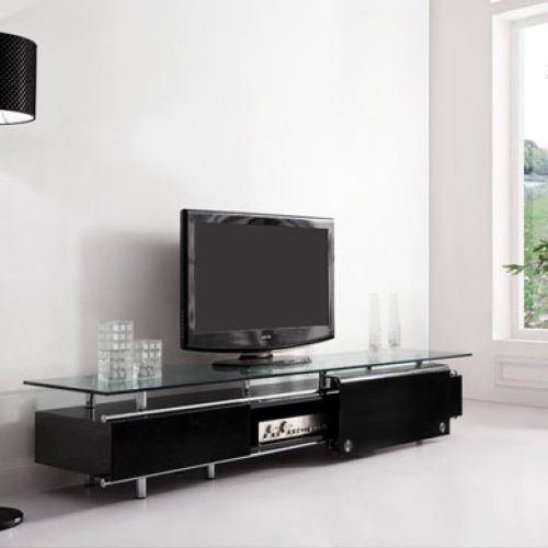 Modern Black Floor Glass Tv Stands With Mount (Photo 15 of 20)
