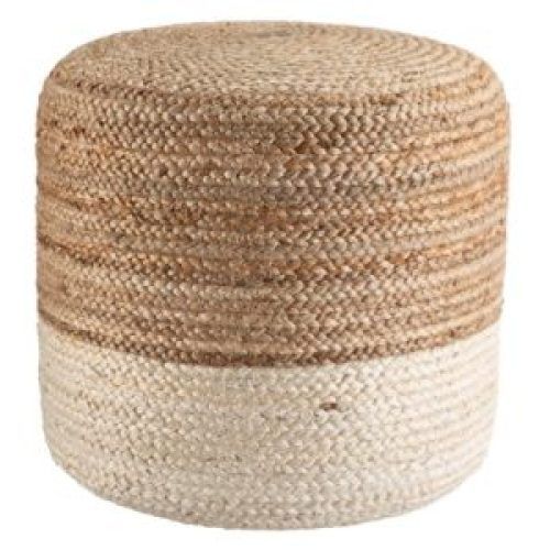 Beige Ombre Cylinder Pouf Ottomans (Photo 7 of 20)