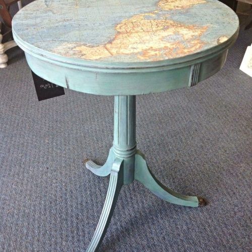 Round White Wash Brass Painted Coffee Tables (Photo 14 of 20)