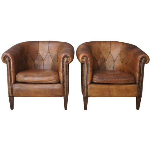 Sheldon Tufted Top Grain Leather Club Chairs (Photo 19 of 20)