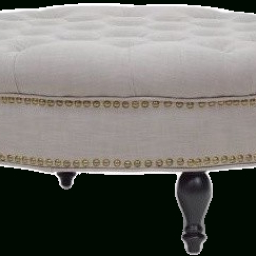 Linen Sandstone Tufted Fabric Cocktail Ottomans (Photo 6 of 20)