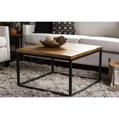 Paris Natural Wood And Iron 30-Inch Square Coffee Tables (Photo 2 of 20)
