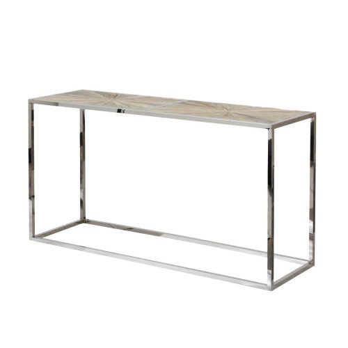 Parsons Clear Glass Top & Stainless Steel Base 48X16 Console Tables (Photo 3 of 20)