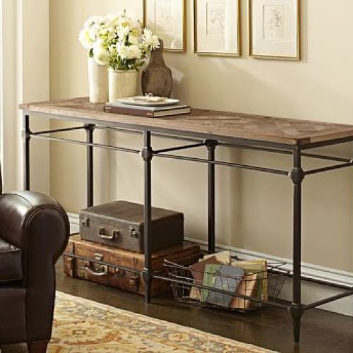 Gray Wood Black Steel Console Tables (Photo 10 of 20)
