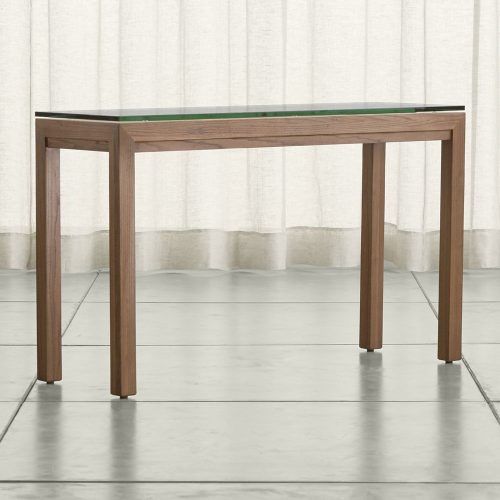 Parsons Clear Glass Top & Stainless Steel Base 48X16 Console Tables (Photo 1 of 20)