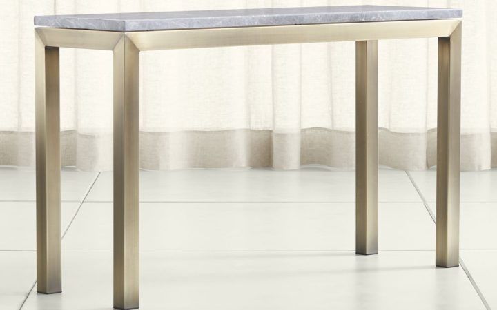 Top 20 of Parsons White Marble Top & Brass Base 48x16 Console Tables