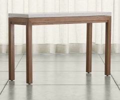 2024 Latest Parsons Travertine Top & Stainless Steel Base 48x16 Console Tables