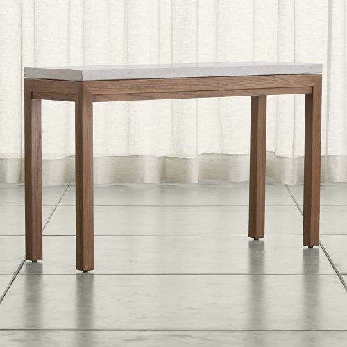 Parsons Travertine Top & Stainless Steel Base 48X16 Console Tables (Photo 1 of 15)