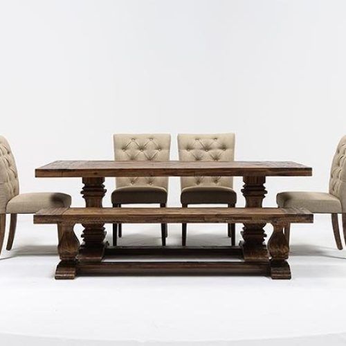 Palazzo 6 Piece Dining Set With Mindy Slipcovered Side Chairs (Photo 4 of 20)