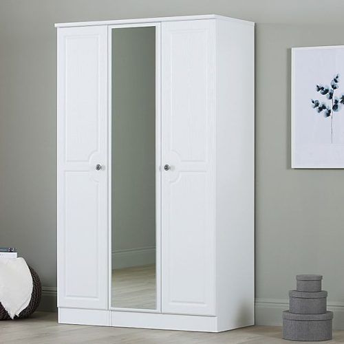 White 3 Door Wardrobes With Mirror (Photo 7 of 20)
