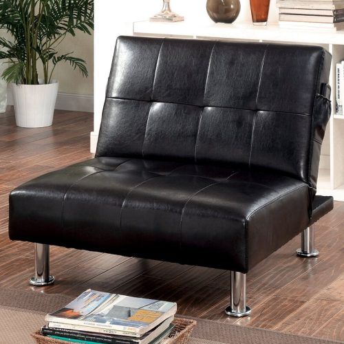 Perz Tufted Faux Leather Convertible Chairs (Photo 1 of 20)
