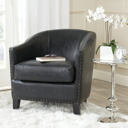 Faux Leather Barrel Chairs (Photo 9 of 20)