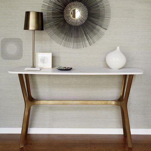 Elke Marble Console Tables With Polished Aluminum Base (Photo 11 of 20)