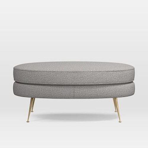 Gray Fabric Oval Ottomans (Photo 6 of 20)