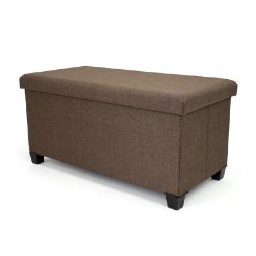 Navy And Dark Brown Jute Pouf Ottomans (Photo 10 of 20)