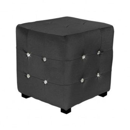 Black And Natural Cotton Pouf Ottomans (Photo 15 of 20)