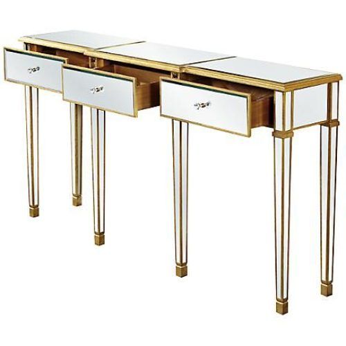 Walnut Wood And Gold Metal Console Tables (Photo 15 of 20)