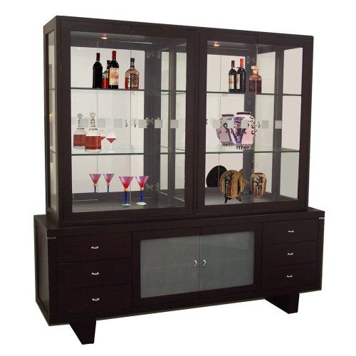 Modern And Contemporary Dark Brown Buffets With Glass Doors (Photo 14 of 20)