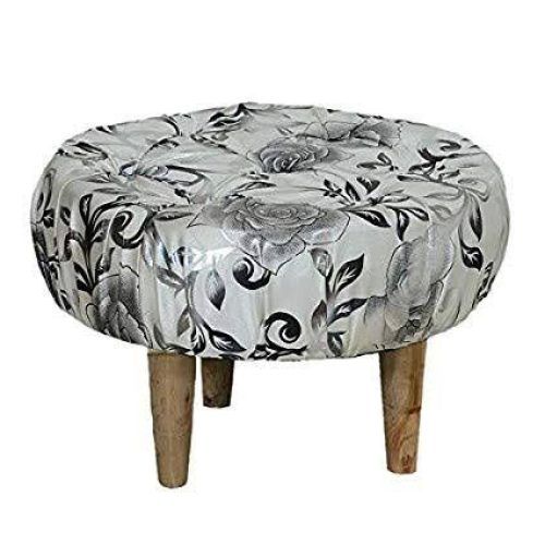 Charcoal And White Wool Pouf Ottomans (Photo 9 of 20)