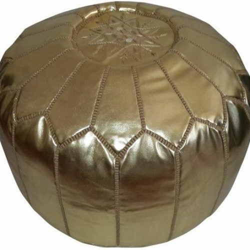 Gold Faux Leather Ottomans With Pull Tab (Photo 4 of 20)