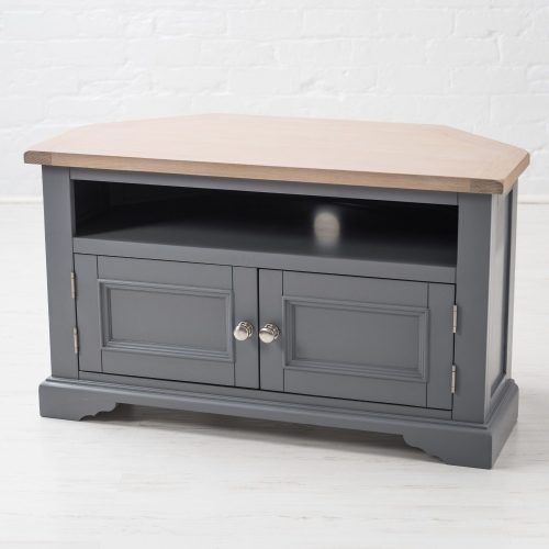 Rustic Corner 50" Solid Wood Tv Stands Gray (Photo 9 of 20)