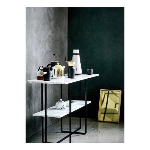 Parsons Grey Marble Top & Dark Steel Base 48X16 Console Tables (Photo 13 of 20)