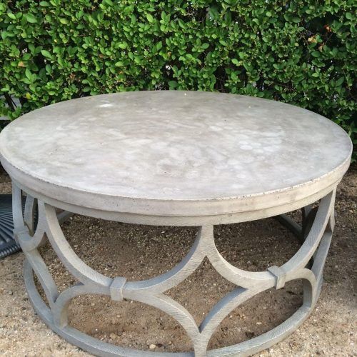 Round White Wash Brass Painted Coffee Tables (Photo 4 of 20)