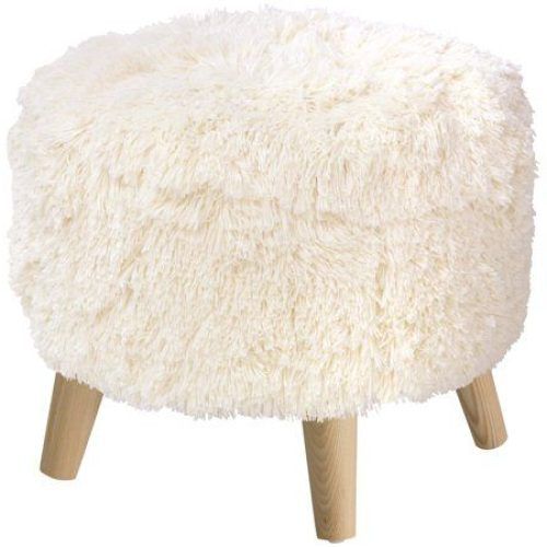 Natural Beige And White Short Cylinder Pouf Ottomans (Photo 9 of 20)
