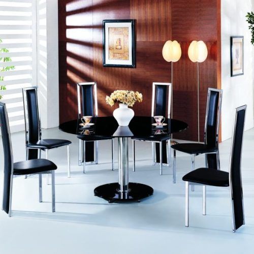 Round Black Glass Dining Tables And Chairs (Photo 14 of 20)