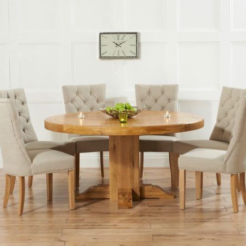 Oak Dining Tables And Fabric Chairs (Photo 14 of 20)