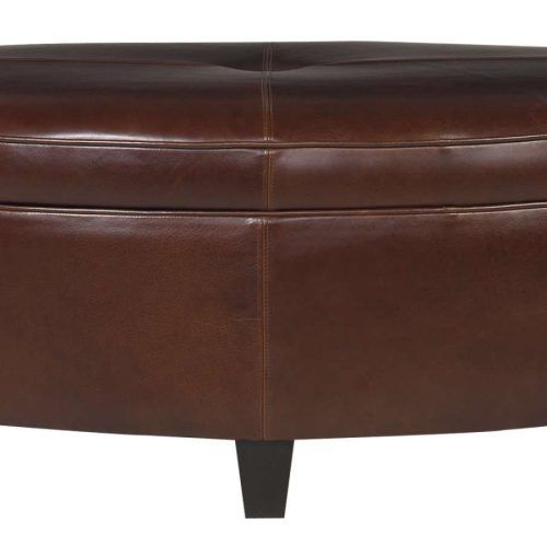 Brown Leather Ottoman Coffee Tables With Storages (Photo 17 of 20)