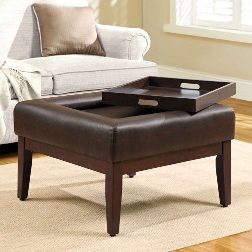 Brown Leather Ottoman Coffee Tables With Storages (Photo 16 of 20)