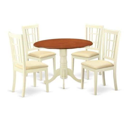 Caden 5 Piece Round Dining Sets With Upholstered Side Chairs (Photo 17 of 20)