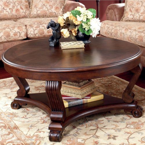 Round Carved Wood Coffee Tables (Photo 18 of 20)
