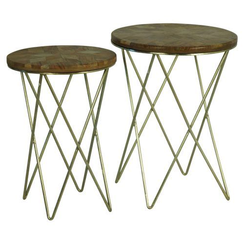 Silver Orchid Henderson Faux Stone Round End Tables (Photo 20 of 20)