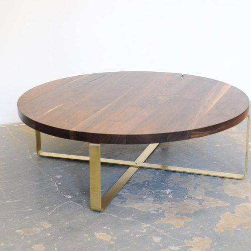 Walnut Wood And Gold Metal Coffee Tables (Photo 9 of 20)
