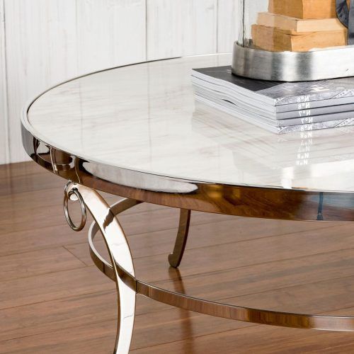 White Marble Gold Metal Coffee Tables (Photo 10 of 20)