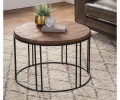 2024 Popular Burnham Reclaimed Wood and Iron Round Coffee Tables