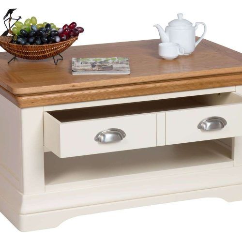 Cream Coffee Tables With Drawers (Photo 7 of 20)