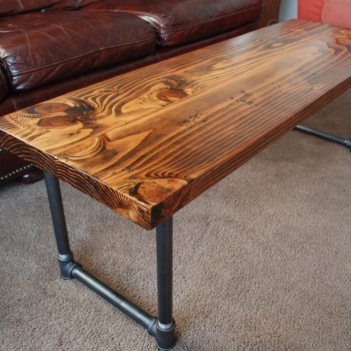 Oak Wood And Metal Legs Coffee Tables (Photo 14 of 20)