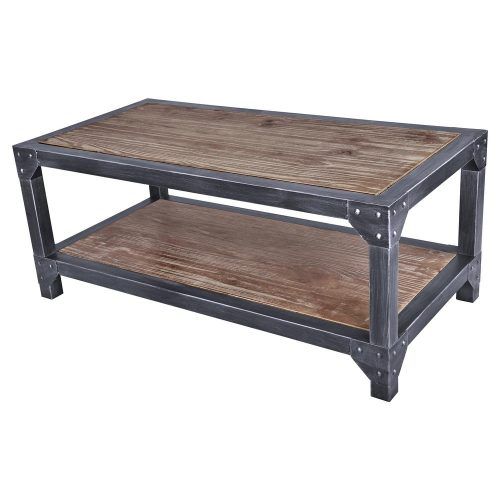 Paris Natural Wood And Iron 30-Inch Square Coffee Tables (Photo 16 of 20)
