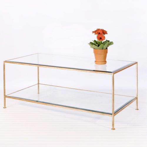 Rectangular Brass Finish And Glass Coffee Tables (Photo 14 of 20)