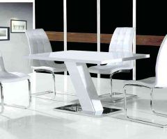 2024 Latest White High Gloss Dining Tables and 4 Chairs