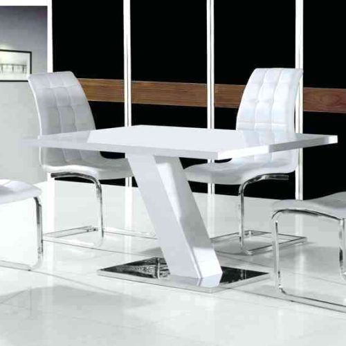 White High Gloss Dining Tables And 4 Chairs (Photo 1 of 20)