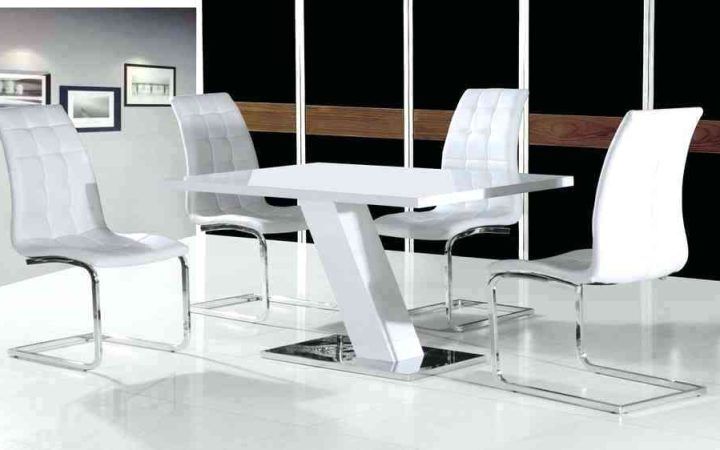 2024 Latest White High Gloss Dining Tables and 4 Chairs