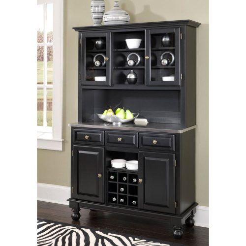 Black Hutch Buffets With Stainless Top (Photo 3 of 20)