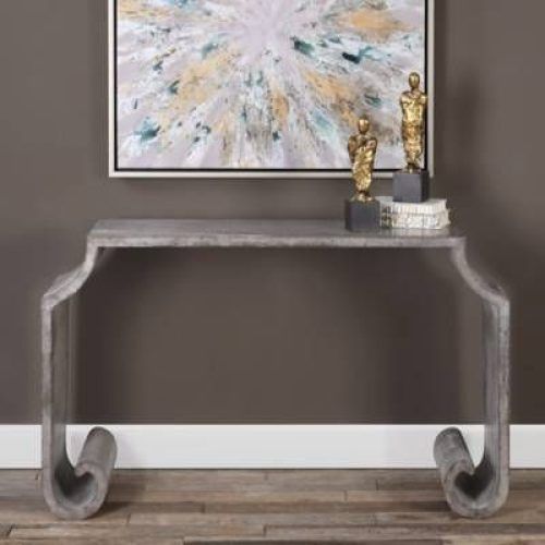 Gray Wood Veneer Console Tables (Photo 16 of 20)