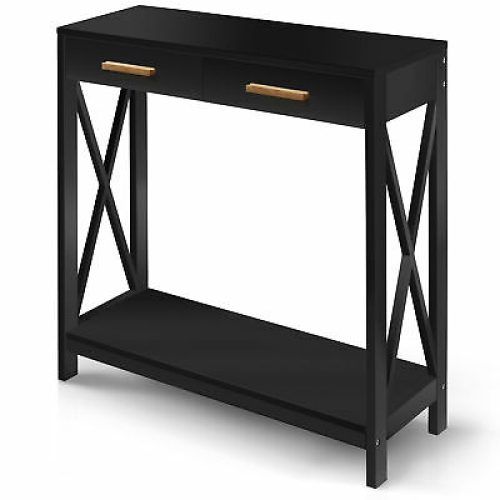 Espresso Wood Storage Console Tables (Photo 8 of 20)